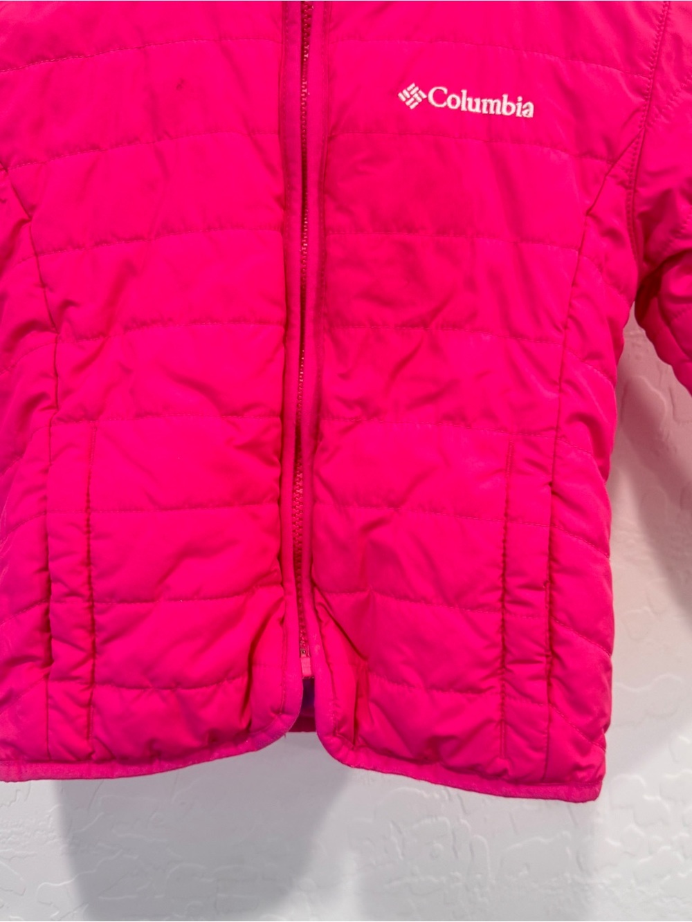 Columbia Toddler Unisex Double Trouble Reversible Jacket 3T Pink Fleece - Picture 2 of 7